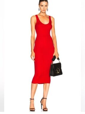 Enza Costa iconic ribbed tank dress red size medium